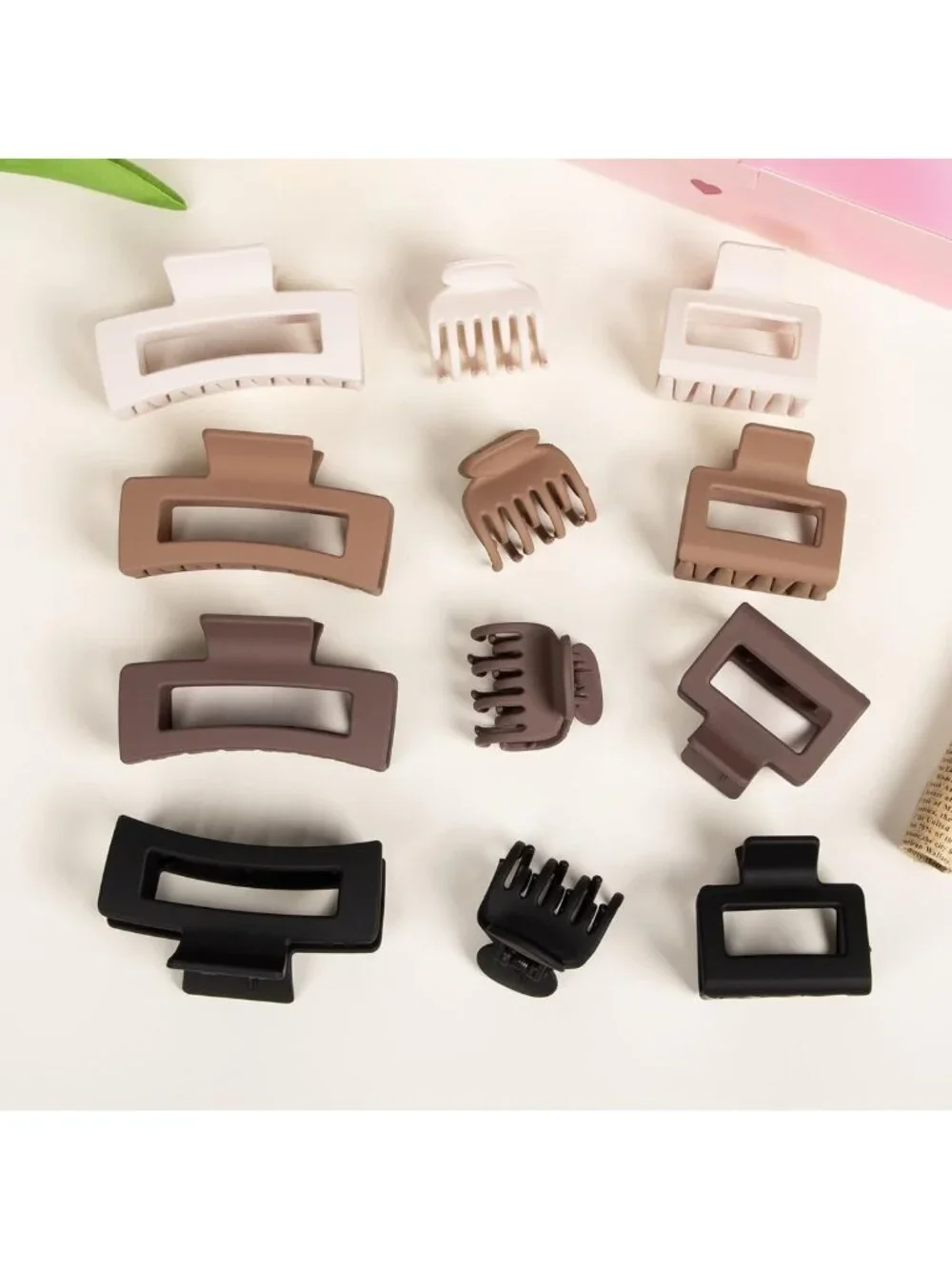 12 Pcs Claw Hair Clips Set - Small, Medium, Large, Non-Slip, Strong Hold